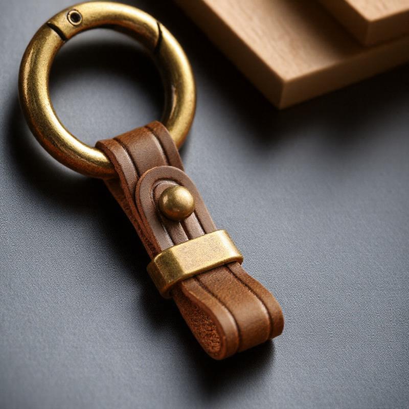 汽车钥匙扣通用牛皮奔驰宝马男士高档复古真皮挂绳摩托钥匙皮环扣