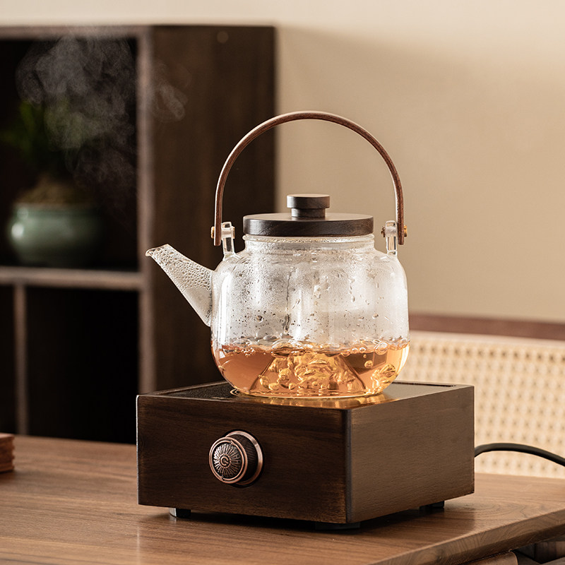 心灵屋电陶炉煮茶壶家用新款煮茶器煮茶炉玻璃泡茶茶具套装花茶壶