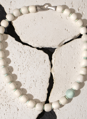 二梦三青【泰姬陵之谜】天然绿松石项链女鹿角锁骨里时尚百搭高级