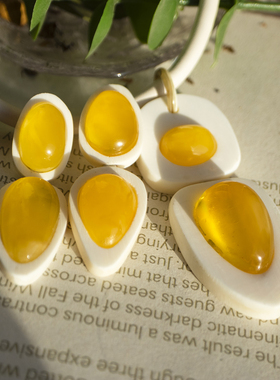 二梦三青【SNOW MAN】天然琥珀项链吊坠女小清新气质感中古风高级