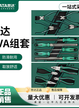 世达工具组套卡簧钳组套09911A大力钳子螺丝批敲击工具锉刀组套装