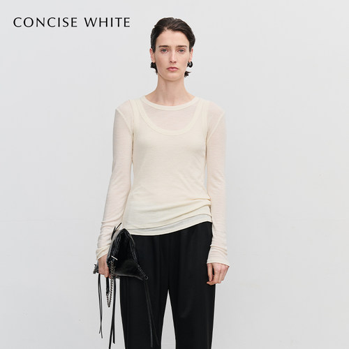 CONCISE-WHITE两件套修身打底