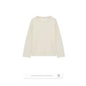 织花圆领棉羊毛毛衣针织衫 CONCISE WHITE简白2025秋冬新品 上衣女