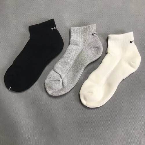 短筒跑步袜WTAPS西山彻户外毛巾袜加厚工装袜子高筒简约运动袜子
