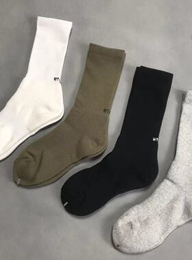 三双装篮球袜男女情侣WTAPS中高筒ins纯色纪念款黑白灰精梳棉袜子
