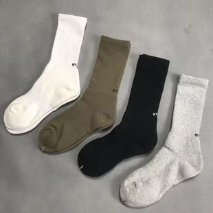 三双装 黑白灰精梳棉袜子 篮球袜男女情侣WTAPS中高筒ins纯色纪念款