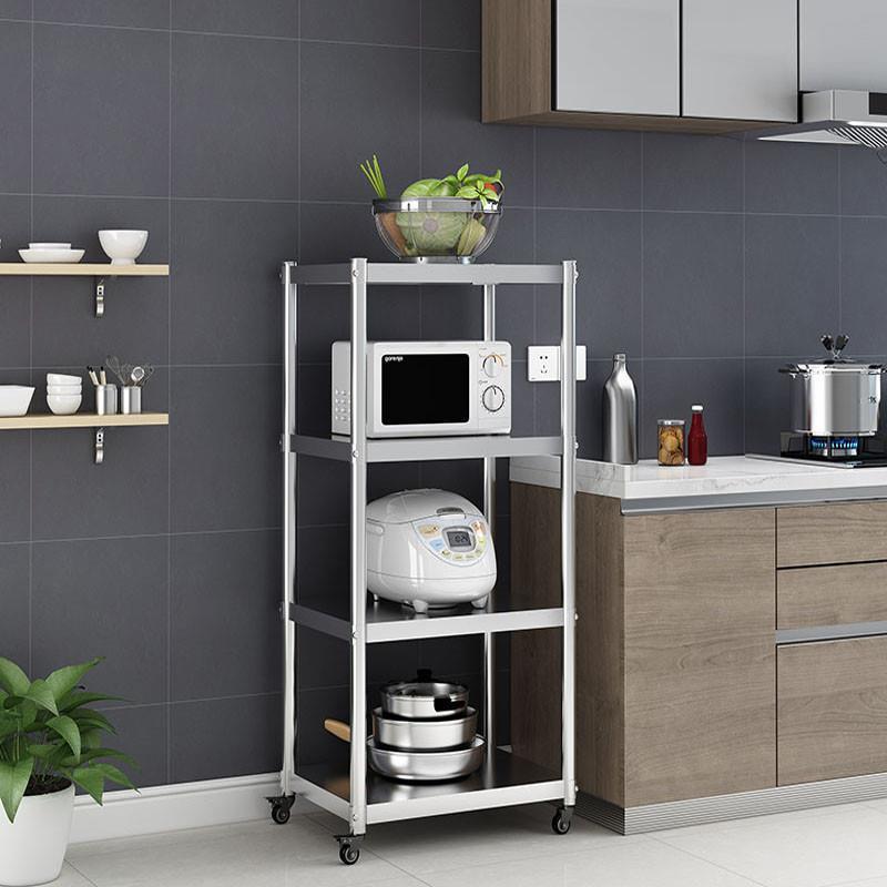 可移动厨房25宽30夹缝置物架不锈钢40长45 50cm60落地多层收纳架