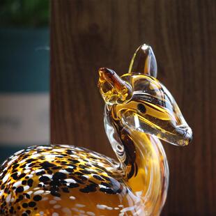 轻奢琉璃小鹿福禄摆件新房样板间客厅装饰动物淄博工艺品结婚礼物