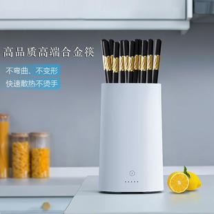 防滑耐高温消毒不发霉黑色金头福字家用酒店餐厅高档合金筷子 新款