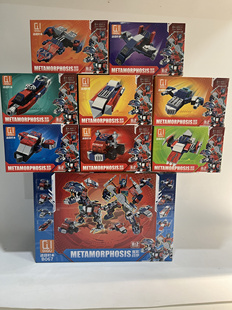 迪趣B067恐龙擎天二变机甲益智拼装变形积木合体男孩玩具礼物6岁