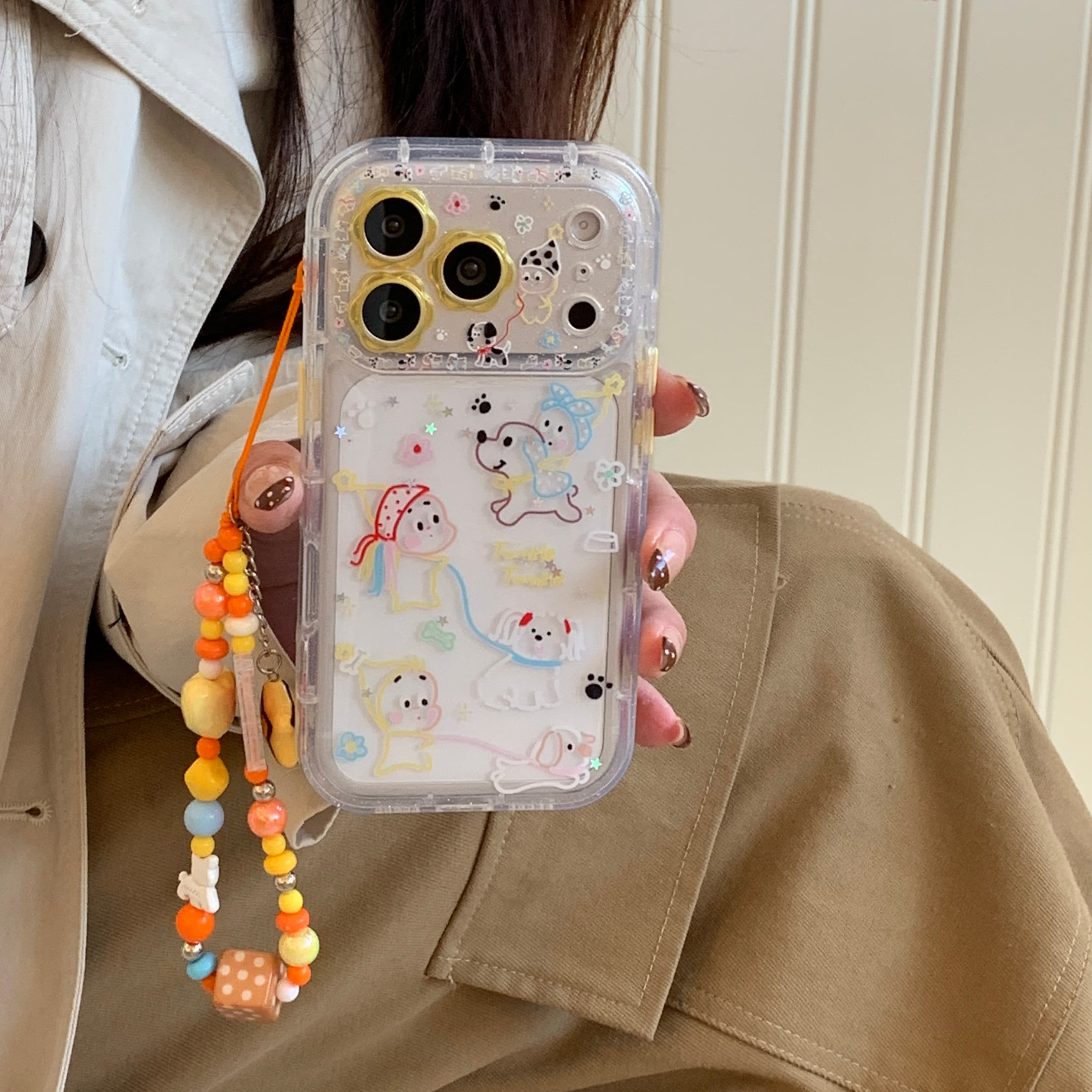 可爱星星人遛狗苹果17硅胶保护壳