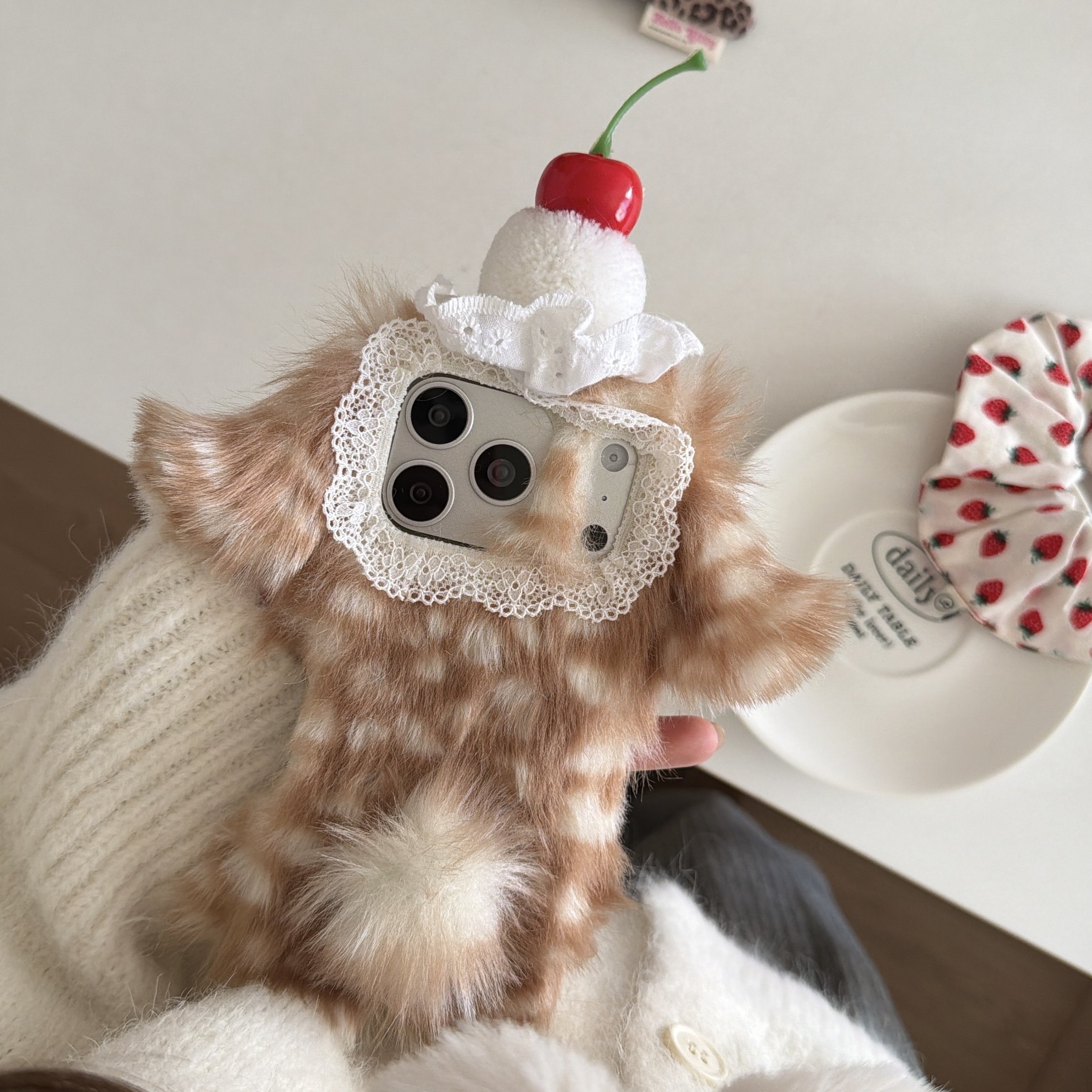 淳于亦可爱甜美毛绒豹纹兔子适用苹果17promax手机壳15全包按键半包镜头壳14/13创意立体樱桃帽子壳16保护壳,3C数码配件,手机保护套/壳,淘宝优惠券,粉丝福利购,淘宝优惠卷