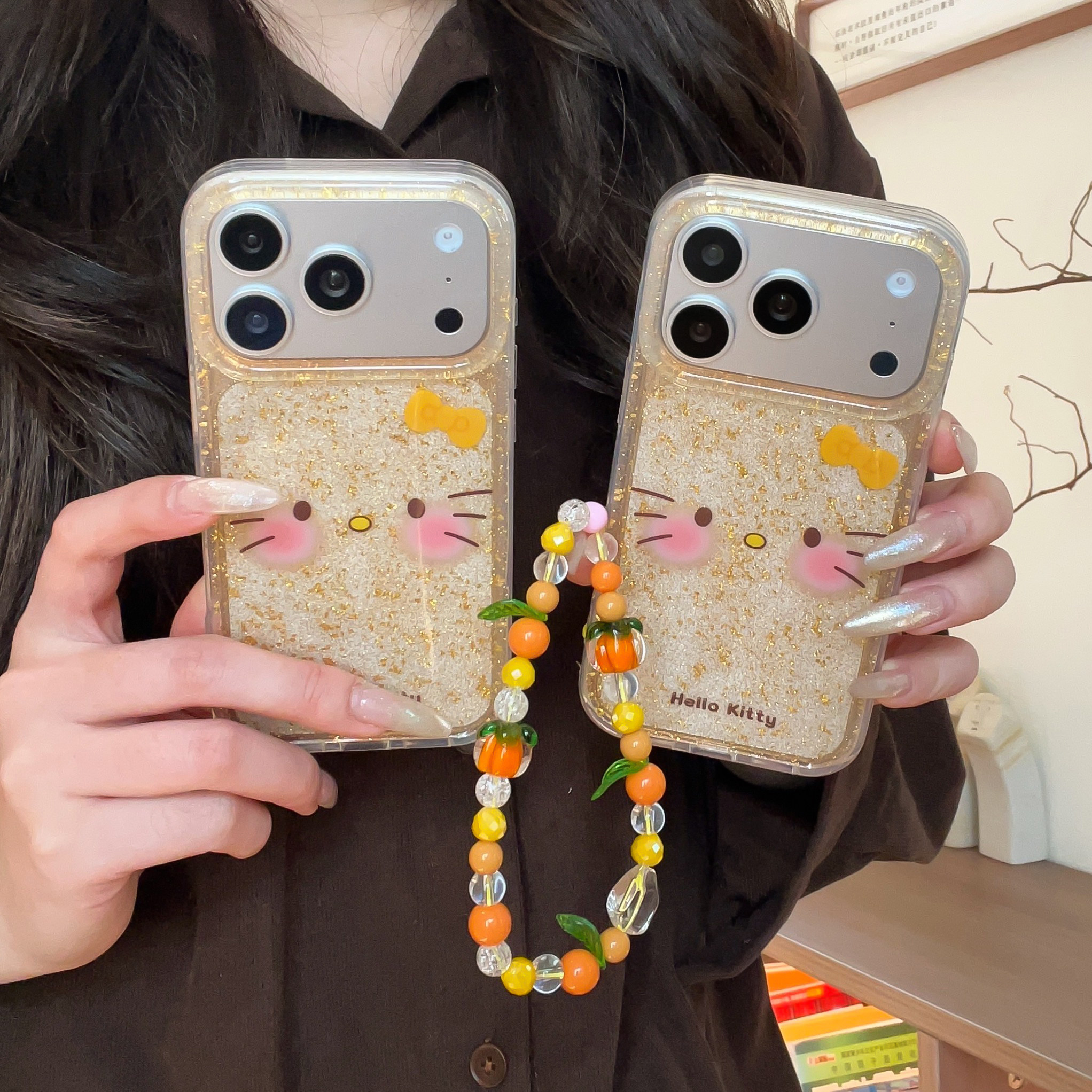 淳于亦卡通可爱金箔大脸凯蒂猫适用苹果17promax手机壳15全包按键大视窗14/13创意少女挂绳硅胶壳16防摔保护,3C数码配件,手机保护套/壳,淘宝优惠券,粉丝福利购,淘宝优惠卷