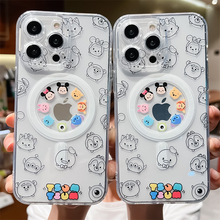潮牌情侣小公仔米妮适用iPhone15ProMax手机壳防摔12苹果13pro软壳全包透明16迪士尼跳跳虎i14硅胶套情侣个性