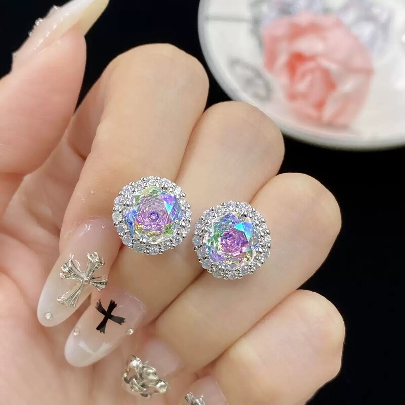 S925银玫瑰炫彩满钻项链戒指耳钉女奢华气质名媛新娘礼服配饰套装,饰品/流行首饰/时尚饰品新,组合套装,淘宝优惠券,粉丝福利购,淘宝优惠卷