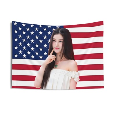 Newjeans Danielle Merch flag美国旗帜明星图案挂毯宿舍装饰背景