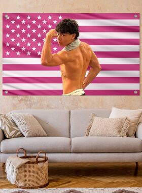 Malachi Flag Photo Background Wall Tapestry 粉色旗帜