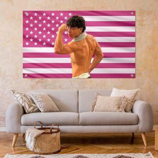Malachi Flag Photo Background Wall Tapestry 粉色旗帜