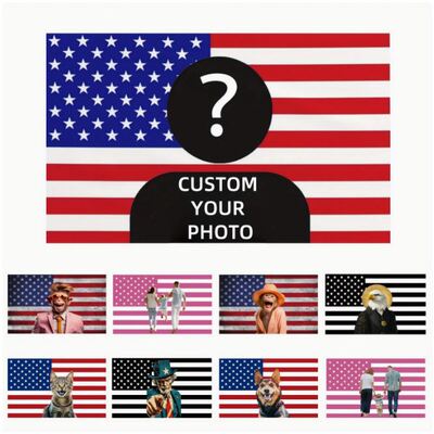 美国国旗背景定制图案室内旗帜Custom America Flag3X5Ft免费设计