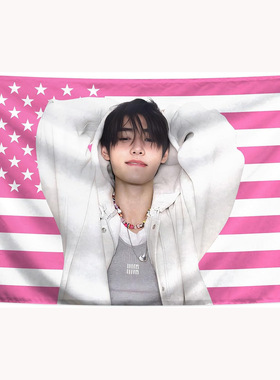 Enh-ypen音乐歌手Sungh-oon美国国旗3X5FT卧室派对室内外装饰挂毯
