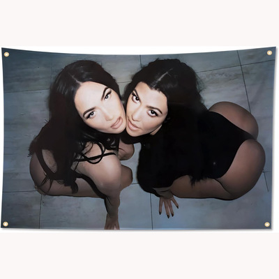 Megan Fox and Kourtney Kardashian 3X5FT宿舍房间装饰旗帜挂毯