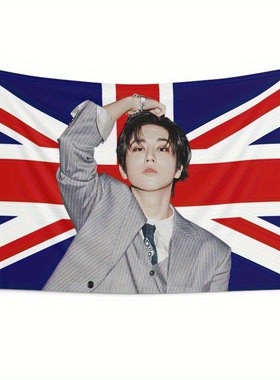 SKZ Han Visuals British Flag3x5ft 2x3ft挂毯背景布装饰