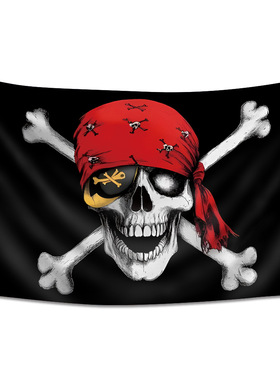 Temu 骷髅海盗#7  旗帜挂布 90*150cm 3x5ft