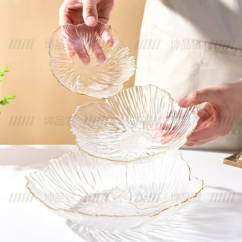 轻奢无铅玻璃花瓣零食果盘