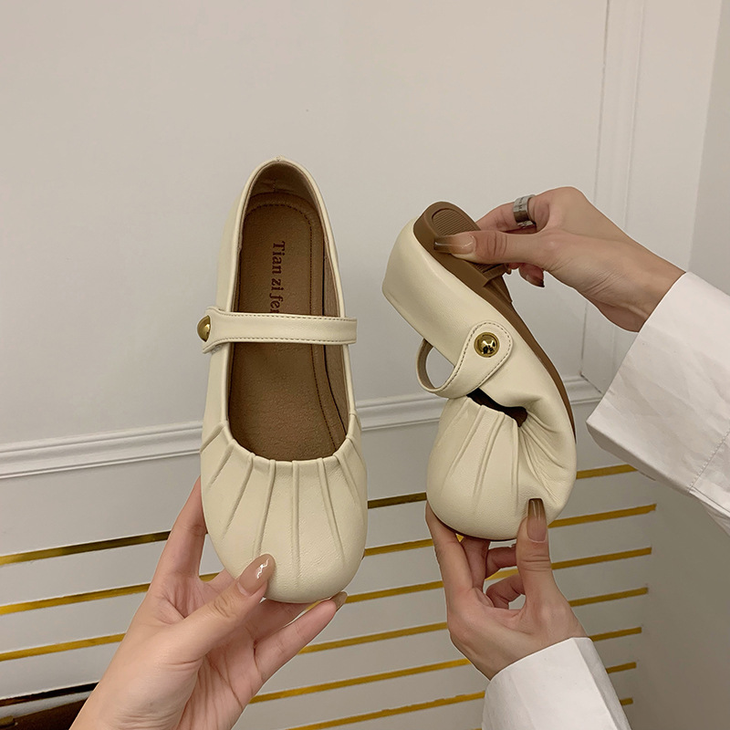 喵纪喵法式玛丽珍女鞋孕妇一脚蹬