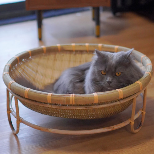 【纯手工】天然竹编猫窝夏季降温