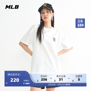 MLB官方 男女情侣短袖时尚印花T恤运动圆领上衣潮夏季 TSEC6
