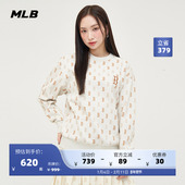 MLB官方 男女宽松老花彩色提花圆领运动复古卫衣24秋冬新款 MTM03