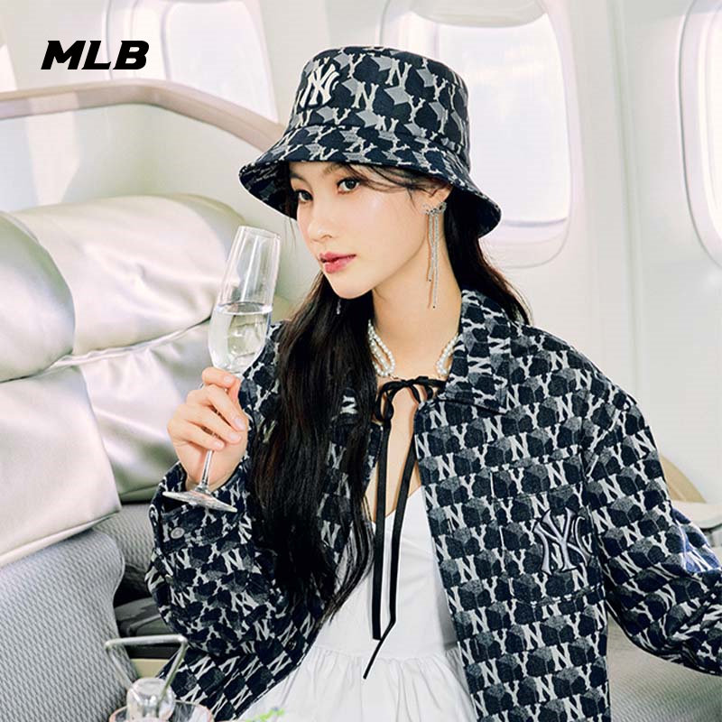 MLB官方男女情侣复古老花渔夫帽图片