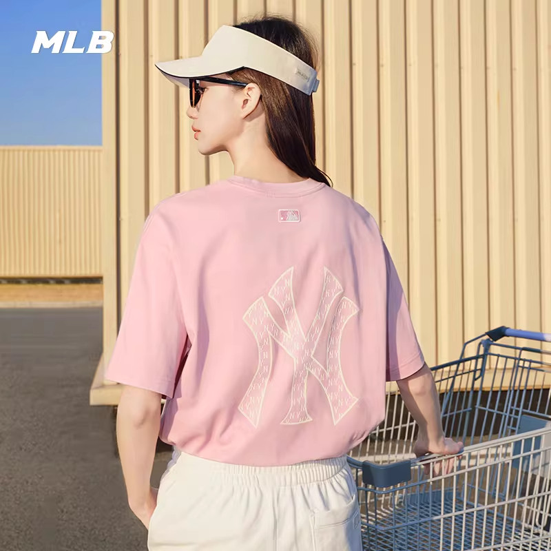 MLB官方 男女情侣老花大logo运动休闲时尚T恤短袖25夏季新款TSM06