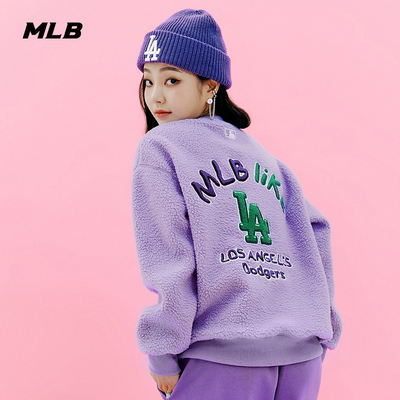 官方卫衣羊羔绒套头MLB休闲
