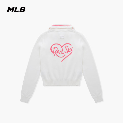 MLB官方 女款爱心刺绣logo套头衫时尚舒适毛衣24春夏新款KPH01
