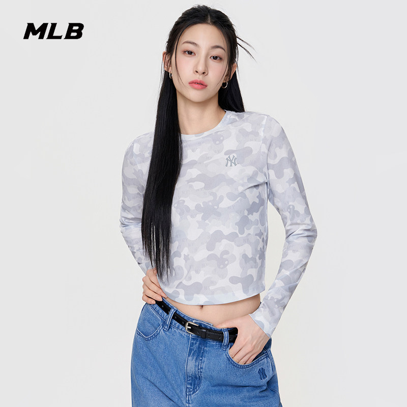 MLB官方 女款修身短款潮流老花皮肤衣长袖T恤26夏季新款百搭TSM57图片