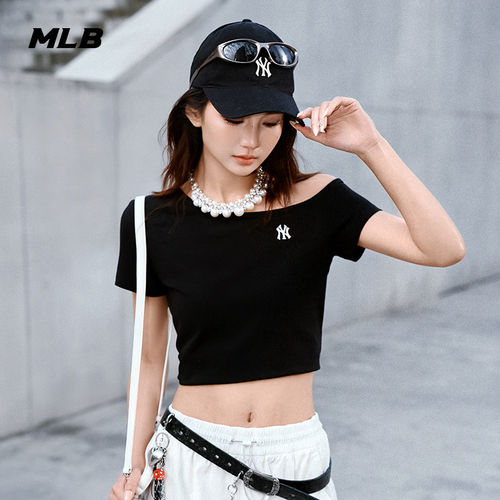 MLB官方 女款潮流修身显身材斜肩T恤短袖26夏季新款TSB05