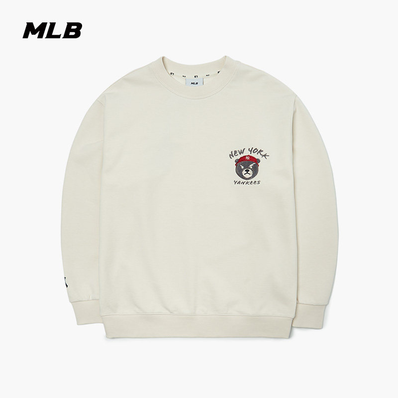 圆领宽松套头衫MLB皱眉熊卫衣
