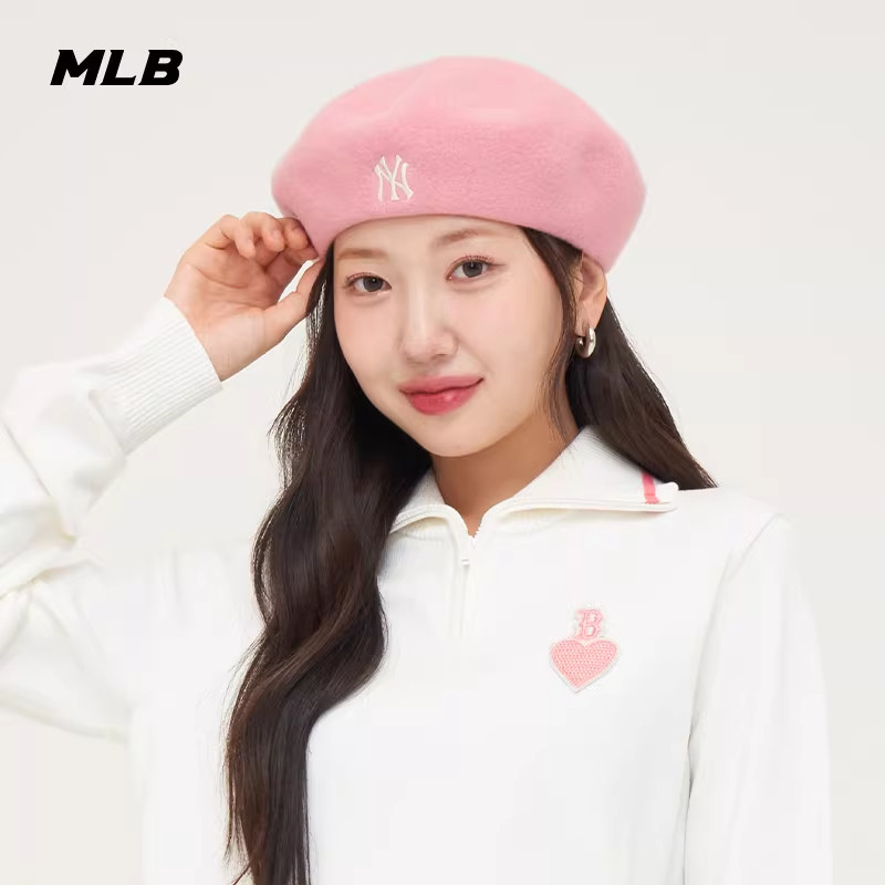 MLB官方 男女同款时尚潮流灯芯绒报童帽贝雷帽冬季CB002/CBB06
