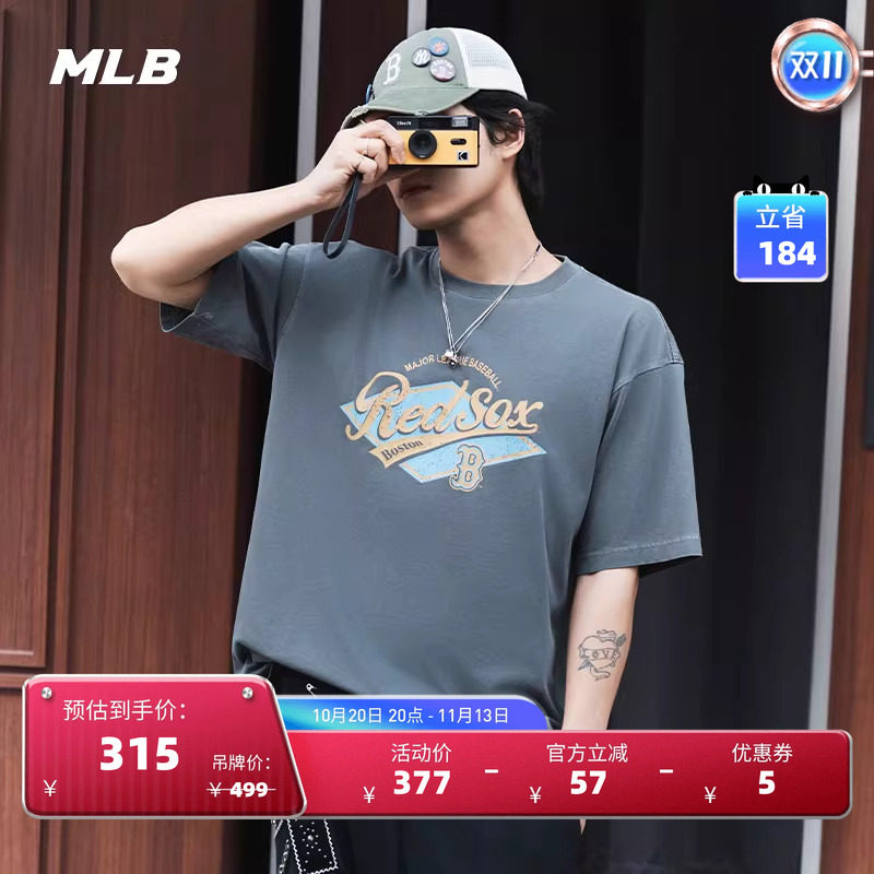 MLB官方 男女时尚复古胶片T恤学院短袖25夏季新款TSV07