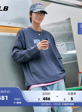 MLB官方 男女同款复古圆领运动休闲拼接长袖T恤25秋季新款TSB08