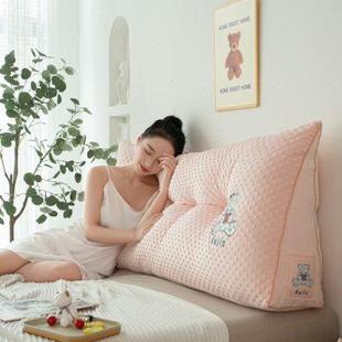 ins简约床头大靠背卧室靠垫榻榻米软包床上长枕双人宿舍靠枕 韩版
