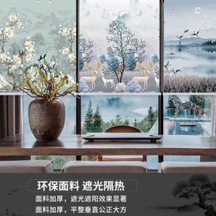 风景山水 卷帘窗帘遮光升降手拉简易窗帘客厅浴室打孔窗帘成品新款