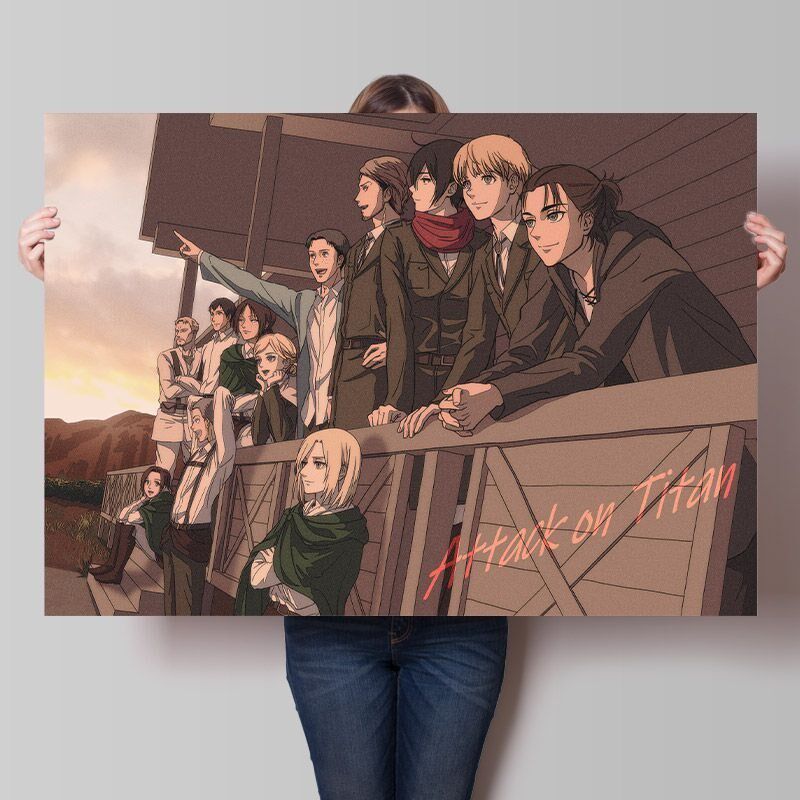 进击的巨人挂画进击的巨人海报二次元漫画墙纸九大巨人艾伦自由啊