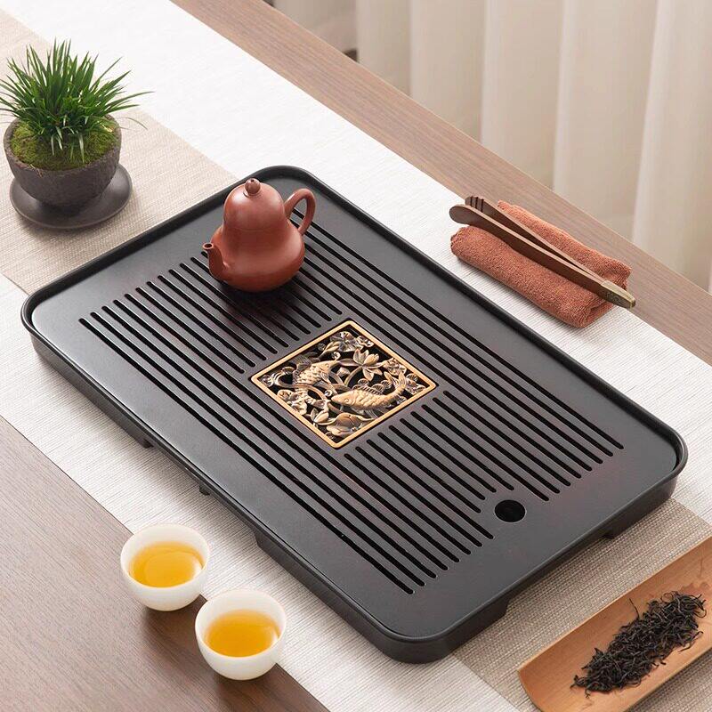 茶盘家用简约干泡台小型沥储水式竹茶台功夫茶具托盘轻奢现代茶海