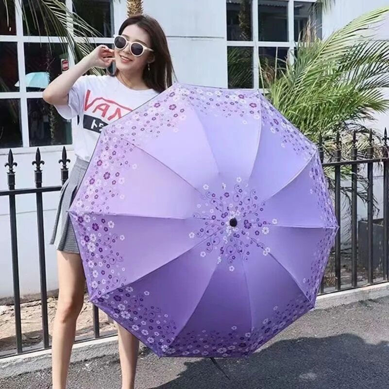 雨伞十骨双人大号雨伞男女太阳伞遮阳防晒防紫外线晴雨两用伞折叠
