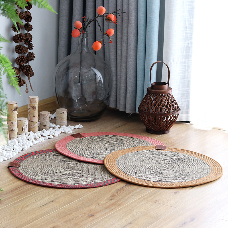 网红猫抓板日式棉麻编织垫子耐磨耐抓柔软四季通用不掉屑睡垫磨i.