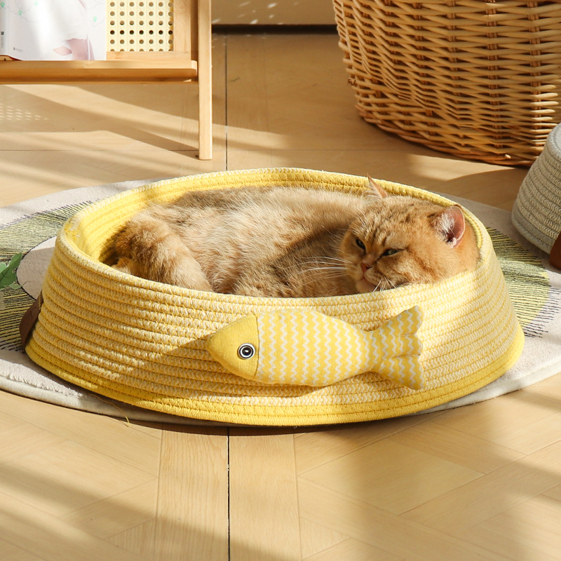 折叠波纹款黄色猫窝四季通用