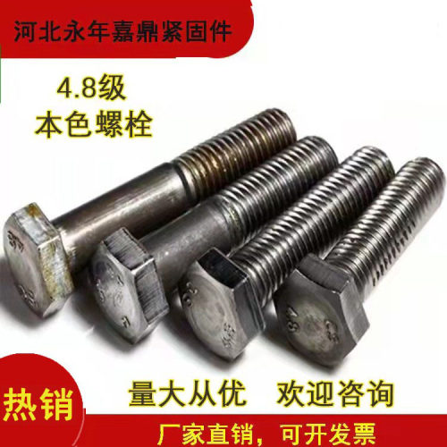 4.8级普通本色外六角螺丝螺栓GB30螺栓 GB21螺栓M8M10M12M16M20